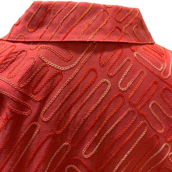 Patchington Vintage 80s 90s Embroidered Silk Blend Melon Blazer Wmn Medium EUC - Picture 4 of 13